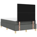 vidaXL Lit Box Spring avec Matelas Gris Foncé 120x200 cm Tissu