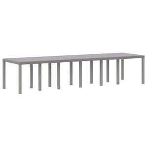 vidaXL Table de jardin pour repas Gris clair 350 x 100 x 73 cm