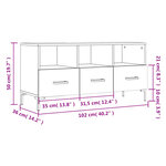 vidaXL Meuble TV chêne sonoma 102x36x50 cm bois d'ingénierie
