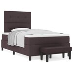 vidaXL Lit à ressorts avec matelas Marron foncé 120 x 190 cm tissu