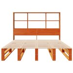 vidaXL Lit bibliothèque sans matelas cire marron 160x200cm bois massif