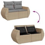 vidaXL Salon de jardin avec coussins 6 Pièces beige résine tressée