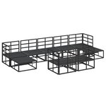 vidaXL Ensemble de canapé de jardin avec coussin 9 Pièces Noir Aluminium
