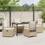vidaXL Ensemble de salle à manger pour jardin 5 Pièces Beige polyrotin