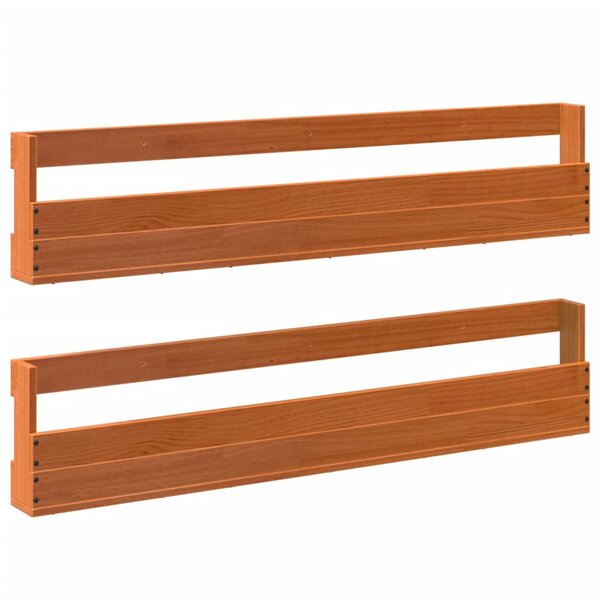 vidaXL Étagères à chaussures murales 2 Pièces cire marron 110x8 5x23 5 cm