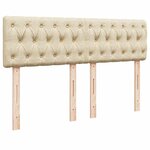 vidaXL Lit ottoman avec matelas et LED crème 140x200 cm tissu