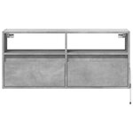 vidaXL Meuble TV mural avec lumières LED gris béton 100x31x45 cm