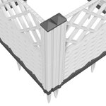 vidaXL Jardinière avec piquets blanc 363 5x43 5x43 5 cm PP