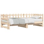 vidaXL Lit coulissant sans matelas 2x(90x200) cm Bois massif