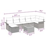 vidaXL Ensemble de canapé de jardin avec coussin 8 Pièces Gris Poly rotin