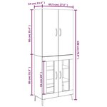 vidaXL Buffet haut Blanc 69 5x34x180 cm Bois d'ingénierie