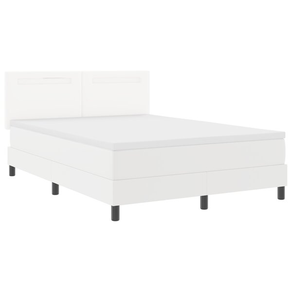 vidaXL Lit box spring avec matelas blanc 160 x 200 cm  simili cuir