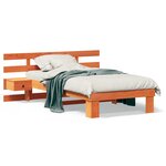 vidaXL Cadre de lit Marron cire 80 x 200 cm Bois massif en pin