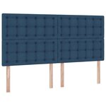 vidaXL Lit de Rangement avec tête de lit Bleu 180 x 200 cm Tissu