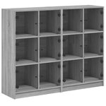 vidaXL Bibliothèque avec portes sonoma gris 136x37x109 cm