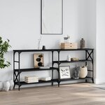 vidaXL Table console noir 180x29x76 5 cm bois d'ingénierie