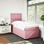 vidaXL Sommier à lattes de lit et matelas Rose 80x200 cm Velours