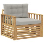 vidaXL Canapé d’extérieur Polyester Blanc et gris clair