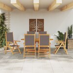 vidaXL Ensemble de repas de jardin 7 pièces en bois d'acacia anthracite