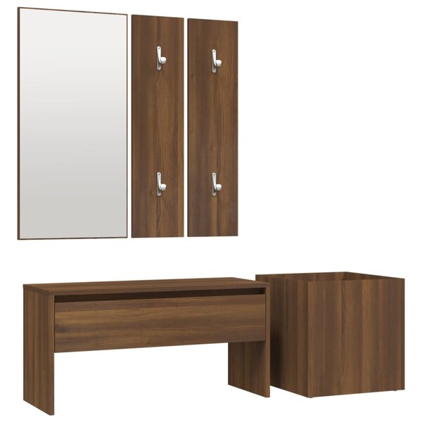 vidaXL Ensemble de meubles de couloir Chêne marron Bois d'ingénierie