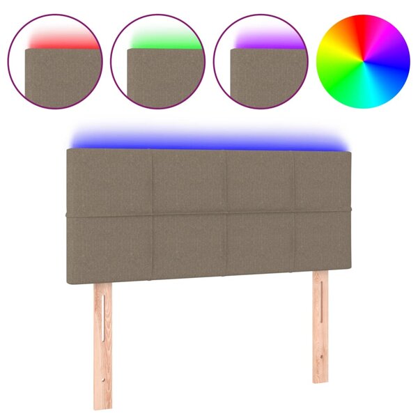vidaXL Tête de lit à LED Taupe 80x5x78/88 cm Tissu