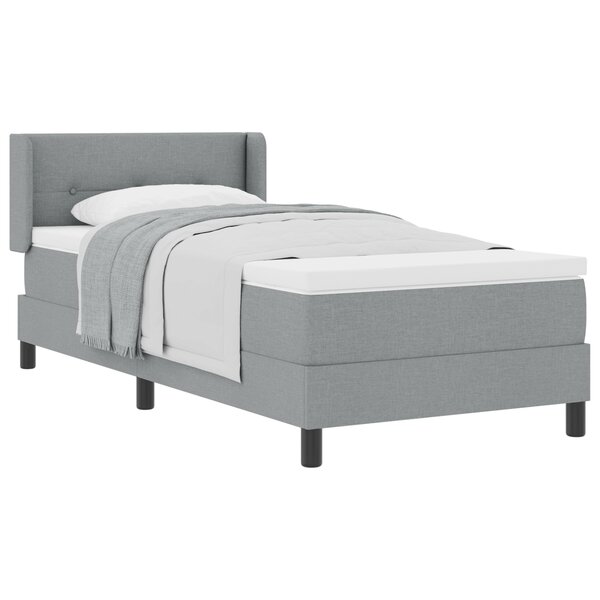 Lit à ressorts vidaXL avec matelas gris clair 90x190 cm en tissu