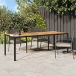 vidaXL Table de jardin pour repas Noir 250 x 100 x 75 cm Poly rotin