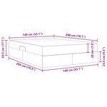 vidaXL Lit avec rangement et matelas Cappuccino 140 x 200 cm