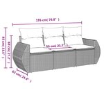 vidaXL Salon de jardin avec coussins 3 Pièces beige résine tressée