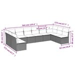 vidaXL Salon de jardin avec coussins 10 Pièces beige résine tressée