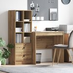 vidaXL Bureau avec rangement chêne artisan bois d'ingénierie