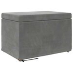 vidaXL Tabouret Gris foncé 61 x 41 x 40 cm Velours et Bois Composite