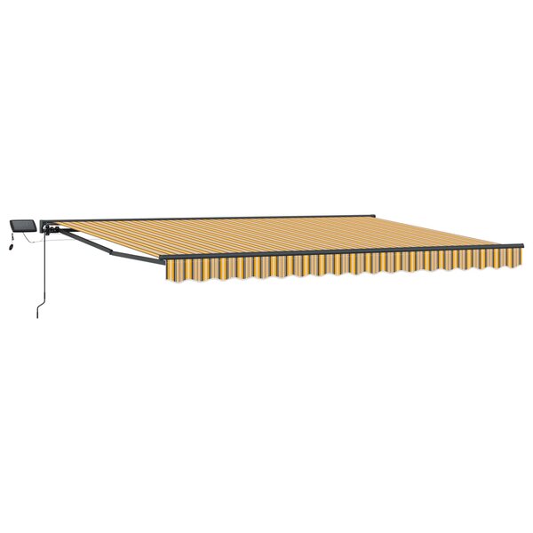 vidaXL Cadre de store manuel avec LEDs Jaune  Gris  Anthracite 4 × 3 m