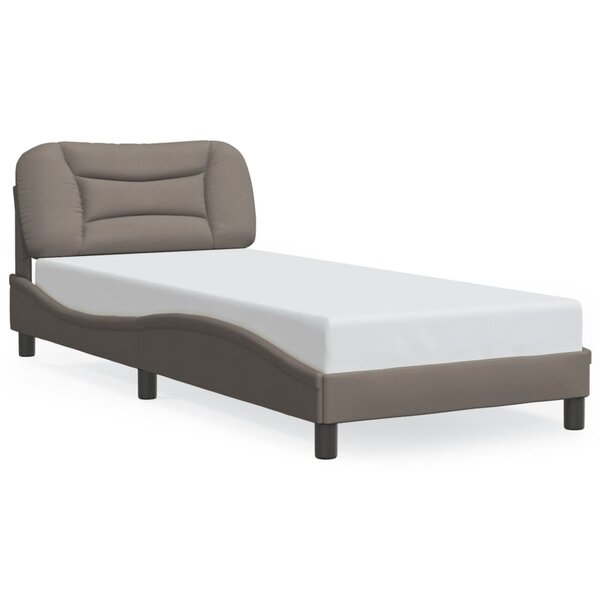 vidaXL Cadre de lit sans matelas Hvar taupe 90x190 cm tissu