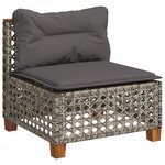 vidaXL Salon de jardin 6 Pièces avec coussins gris résine tressée