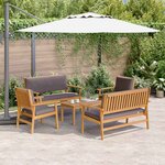 vidaXL Ensemble de canapé de jardin 5 Pièces Marron Bois d'acacia massif