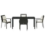 vidaXL Ensemble de salle à manger pour jardin 5 Pièces Noir Poly rotin
