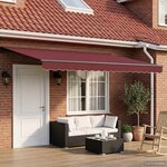 vidaXL Cadre de store manuel avec LEDs Bourgogne et Anthracite 4 × 3 m