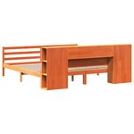 vidaXL Lit bibliothèque sans matelas cire marron 180x200 cm pin massif