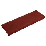 vidaXL Tapis d'escalier autocollants 30 pièces 65 x 21 x 4 cm Bordure rectangulaire rouge bordeaux
