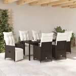vidaXL Ensemble de 4 Marron Rattan PE Sofa Simple