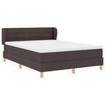 vidaXL Lit à Ressorts avec Matelas Crème 90x200 cm Tissu Marron foncé