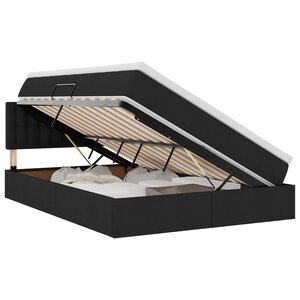 vidaXL Lit avec rangement et matelas Noir 140 x 190 cm Velours
