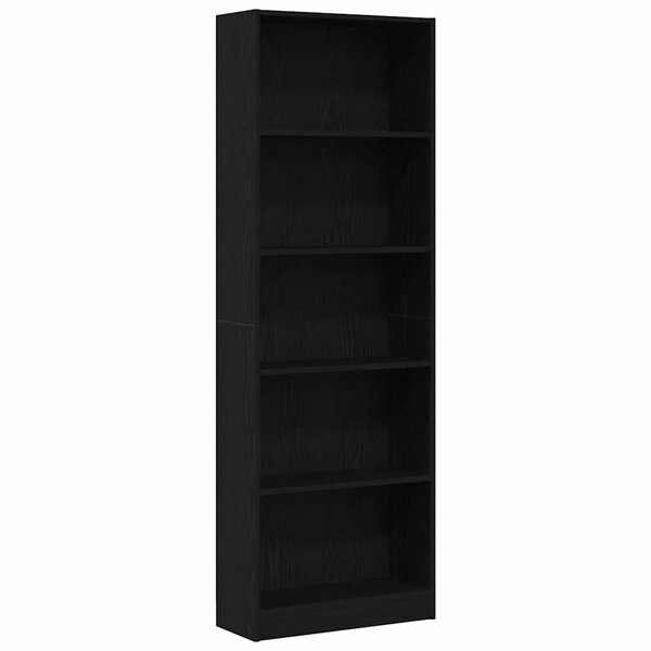 vidaXL Étagère Chêne noir 60 x 24 x 176 cm Bois d'ingénierie