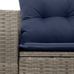 vidaXL Canapé de jardin 2 places avec coussins gris résine tressée