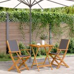 vidaXL Ensemble de bistro 3 Pièces anthracite tissu et bois massif