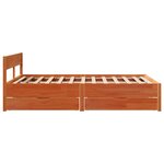 vidaXL Cadre de lit sans matelas cire marron 135x190cm bois pin massif