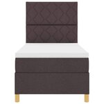 vidaXL Lit à ressorts avec matelas Marron foncé 90 x 190 cm tissu