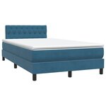 vidaXL Sommier à lattes de lit et matelas et LED bleu foncé 120x210cm velours