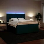 vidaXL Sommier à lattes de lit et matelas Bleu 200x200 cm velours